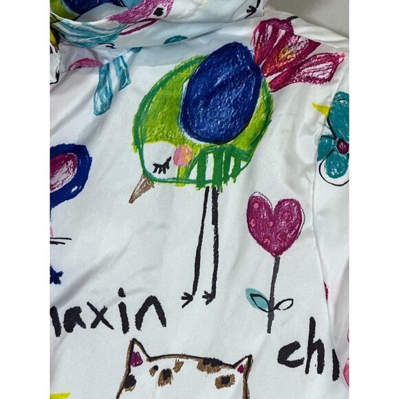 Haxin Cat Raincoat Jacket 2Y White Hoodie Preppy Modern Retro - Picture 15 of 16